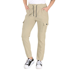 zr slim fit 6 pocket light skin cotton cargo trouser for women