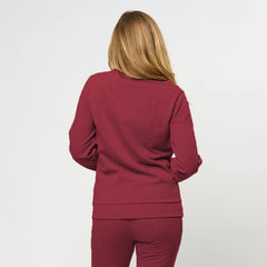 polo asn women crew neck maroon shirt for winter