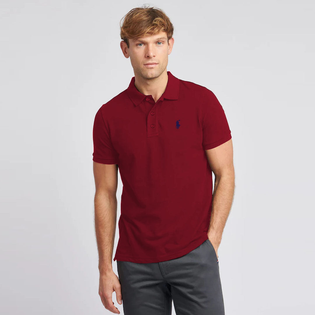 polo rplh regular fit embroidered maroon premium polo for men