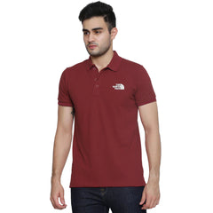 nrt fce regular/Slim fit embroidered logo maroon polo for men