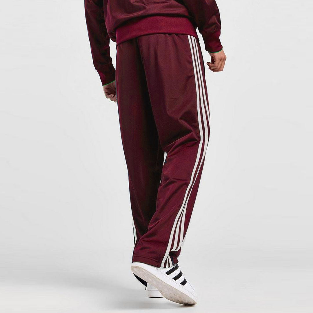 addi straight/loose bottom maroon side stripe with ankle zip trouser for men