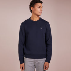 polo crew neck navy blue winter fleece sweat shirt for men