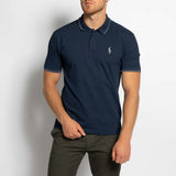 polo rplh regular fit embroidered navy blue polo for men