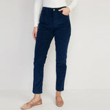 CA stretchable navy blue corduroy jeans for women