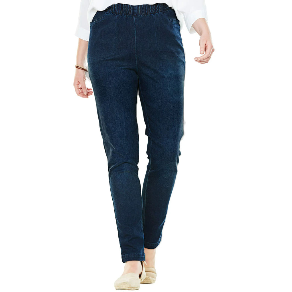 old nvy straight fit stretchable pull on navy blue jegging jeans for women