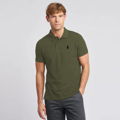 polo rplh regular fit embroidered Olive green premium polo for men