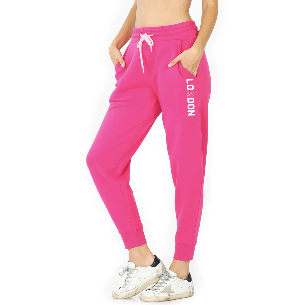 kska slim fit pink jogger pant for women