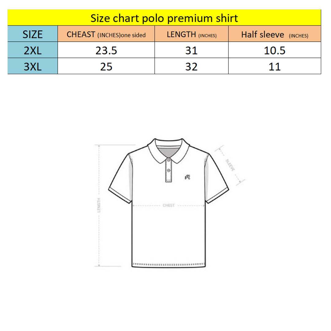 polo rplh plus size regular fit embroidered Black premium polo for men