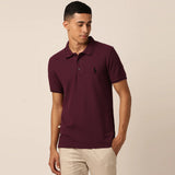 polo rplh regular fit embroidered dark maroon  polo for men