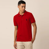 polo rplh regular fit embroidered red polo for men