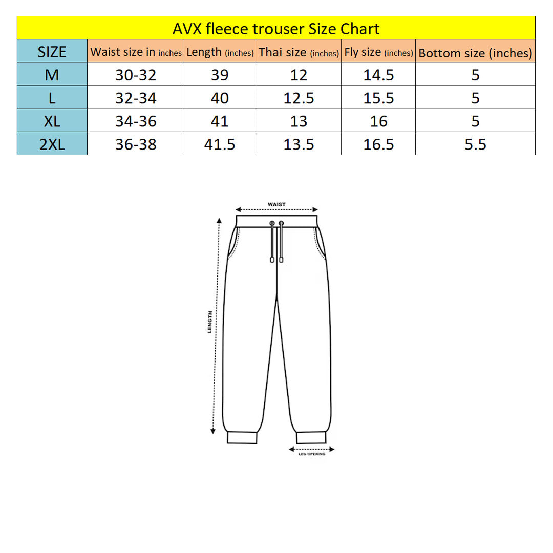 avx mens blue fleece sweat jogger trouser for winter