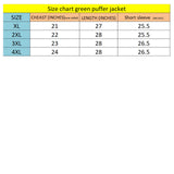 premium quality green imported unisex puffer jacket
