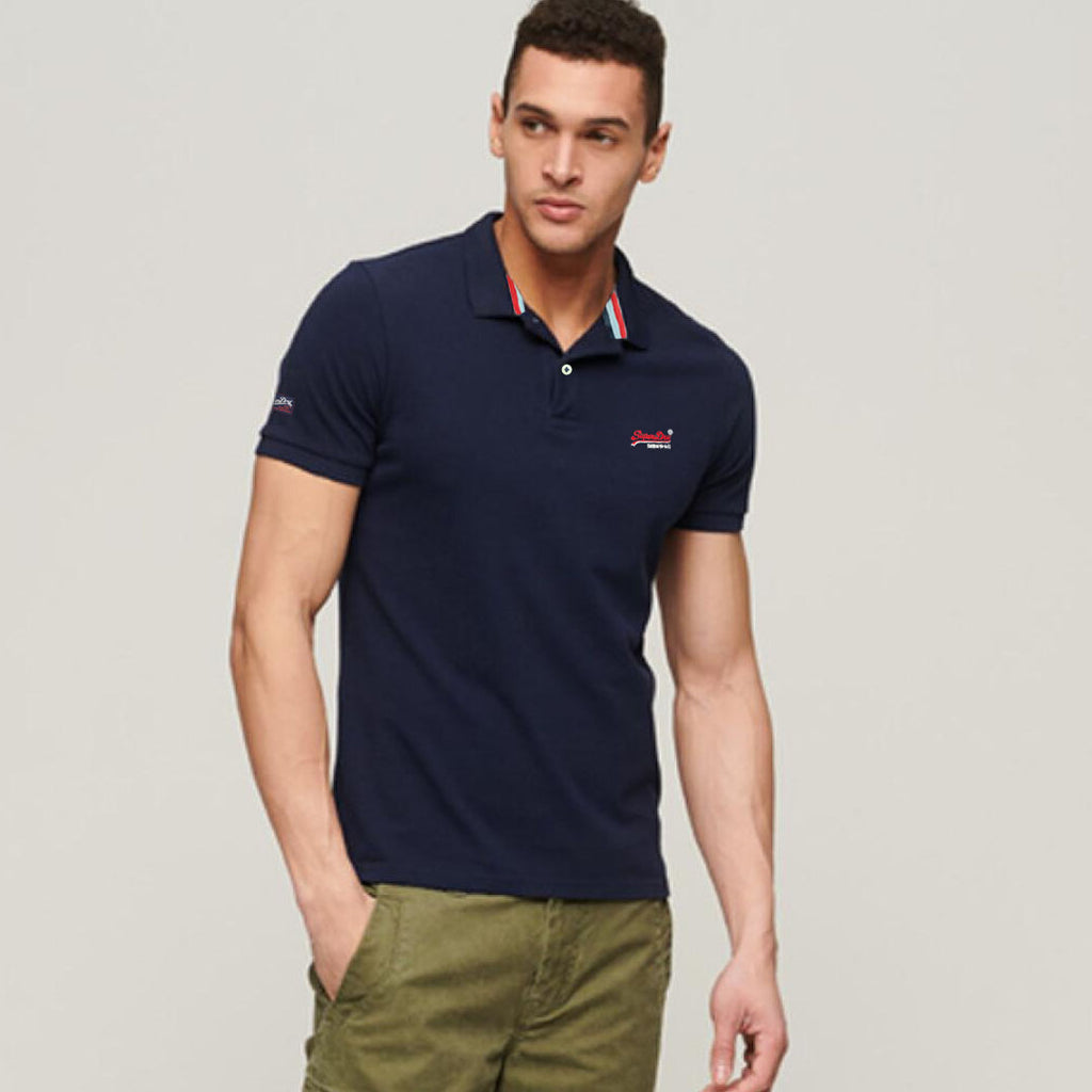 supr dry navy blue polo shirt for men