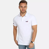 supr dry white polo shirt for men