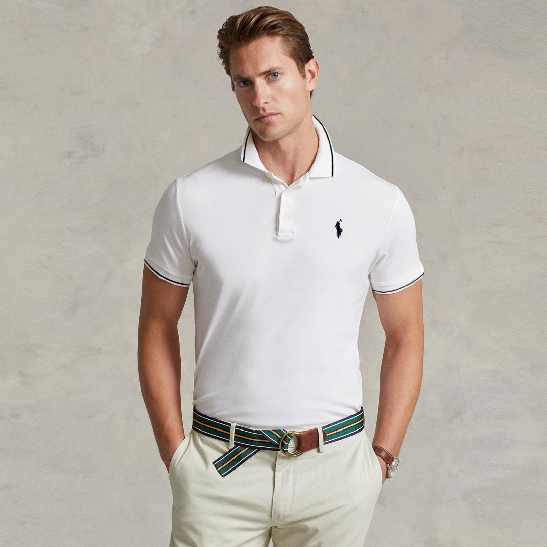 polo rplh regular fit embroidered white polo for men