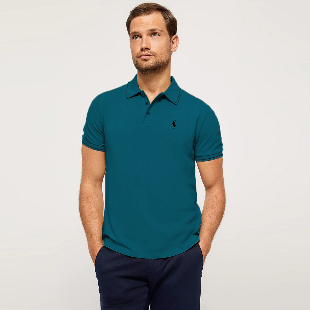 polo rplh regular fit embroidered zink polo for men