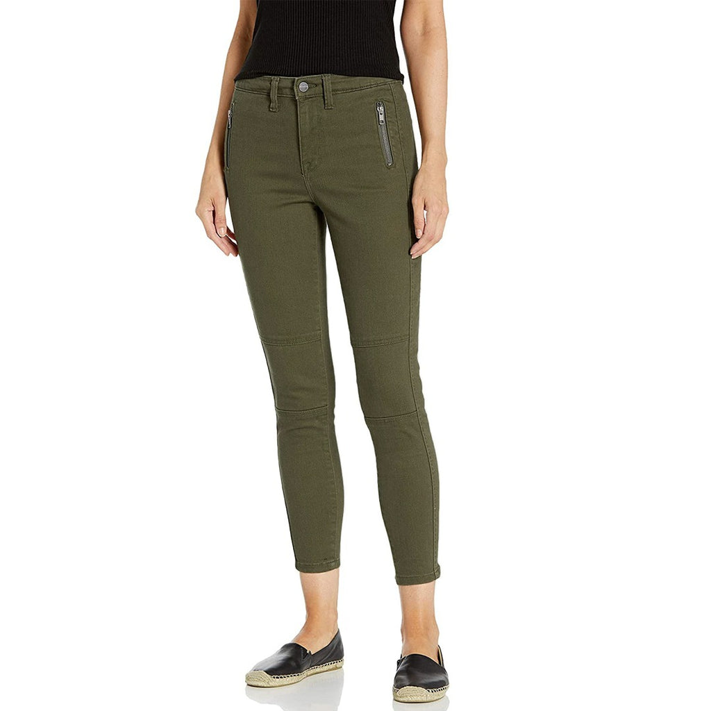 santury high rise stretchable green social ankle skinny jeans