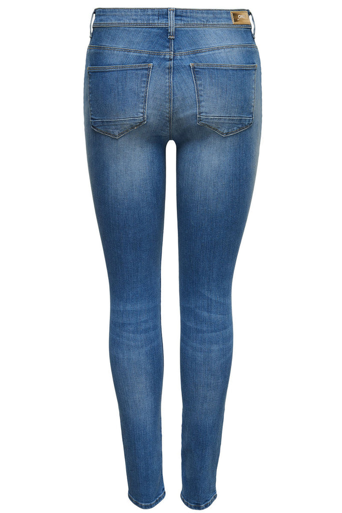 brand only slim fit stretchable medium blue ladies jeans (3679147884592)