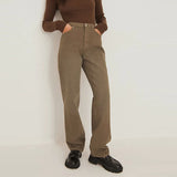 lvs baggy/loose fit high rise faded brown women jeans