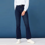 FF high rise dark blue boot cut jeans for women