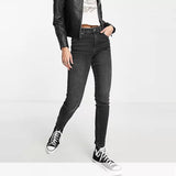 slver skinny fit faded black stretchable women jeans