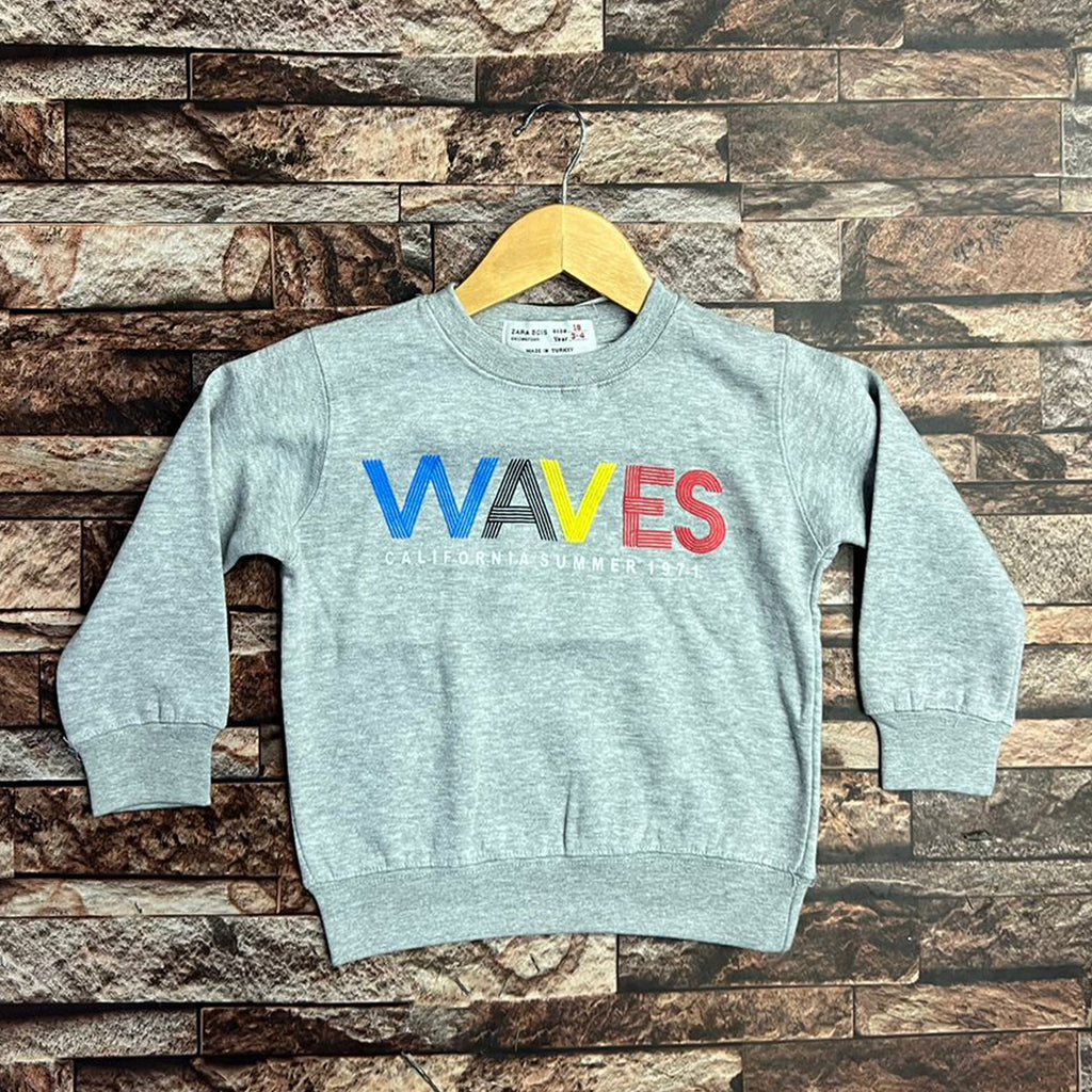 zr Waves Light Grey sweat shirts for kids