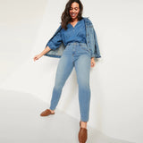 old nvy high rise light blue stretchable plus size jeans