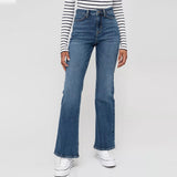 CA bootcut stretchable mid blue ladies jeans