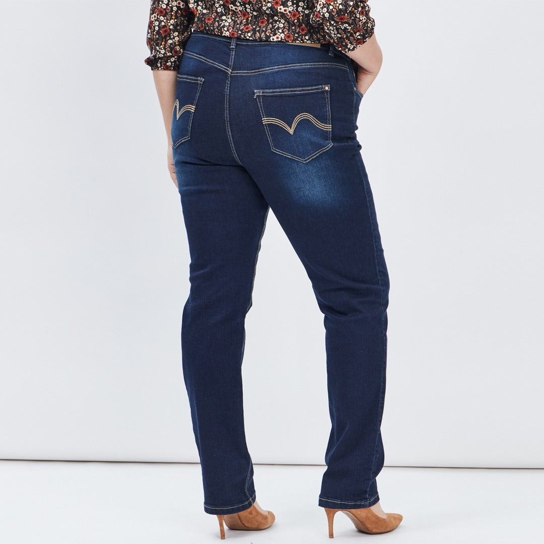 LH straight leg stretchable dark blue women jeans