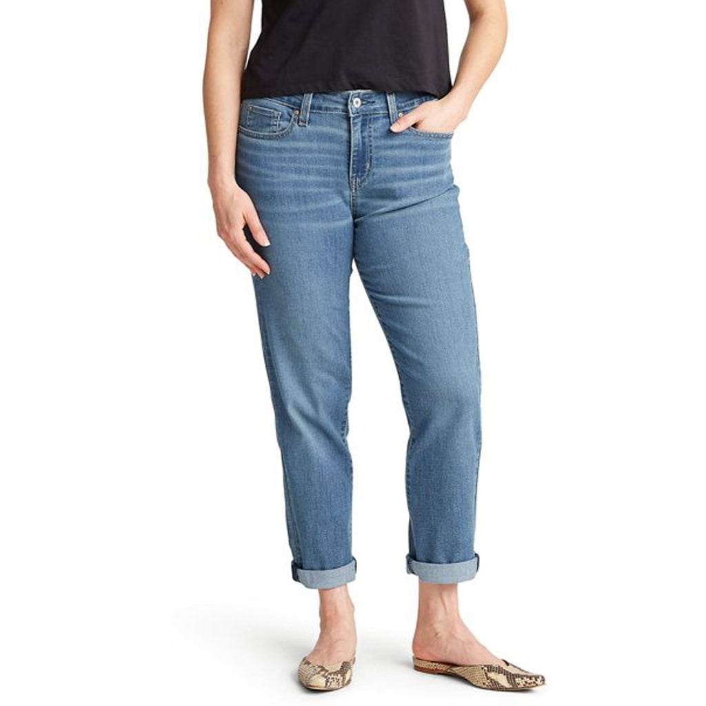lvs women modern slim straight cuffed light blue stretchable jeans ...