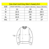izd Light Grey long sleeve fleece crewneck men's sweatshirt