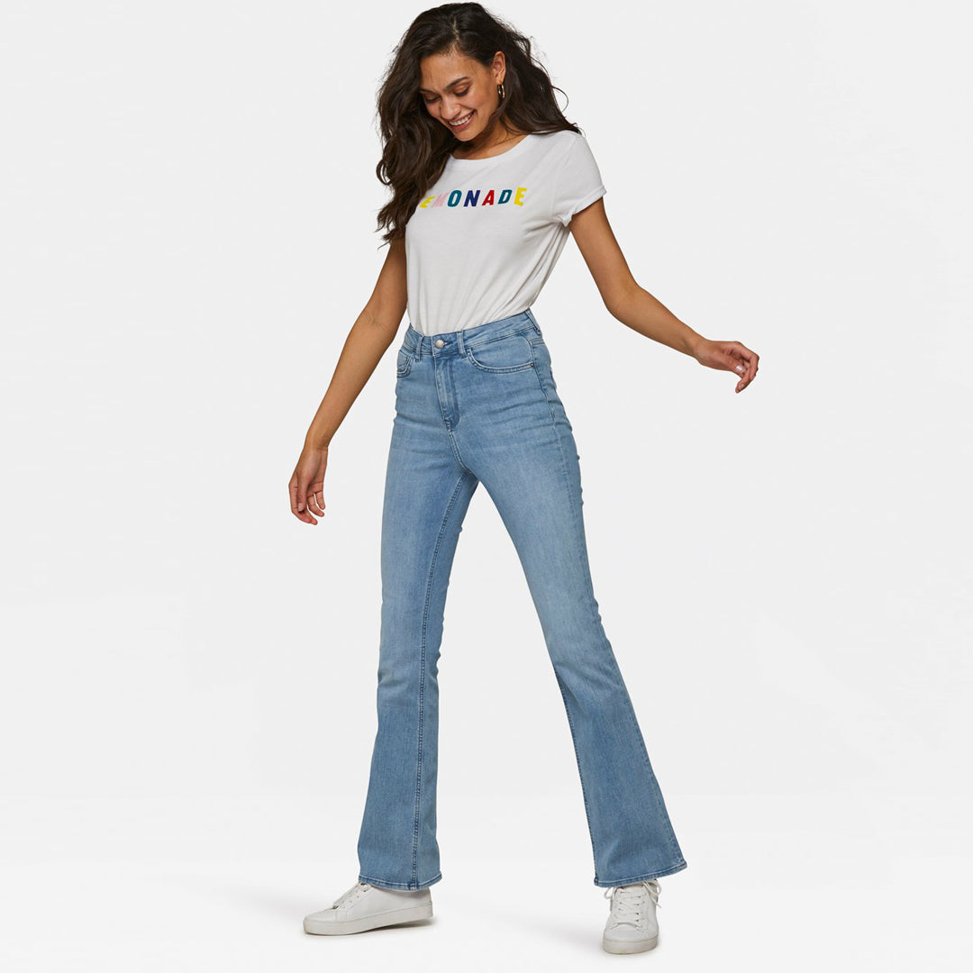 CA bootcut leg stretchable sky blue ladies jeans