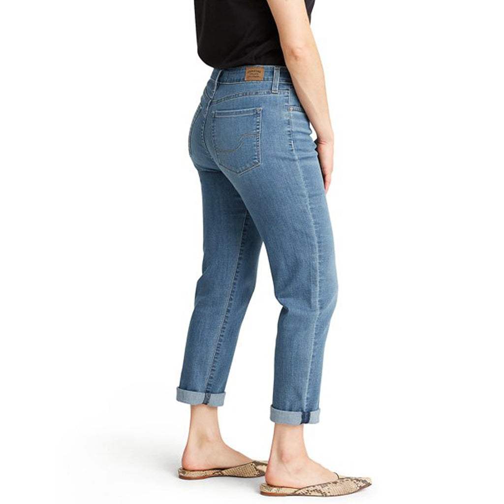 lvs women modern slim straight cuffed light blue stretchable jeans ...