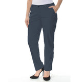 top secrt regular fit stretchable blackish grey cotton chino pant for women