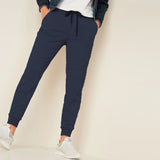zr slim fit high rise navy blue summer wear jogger pant for women