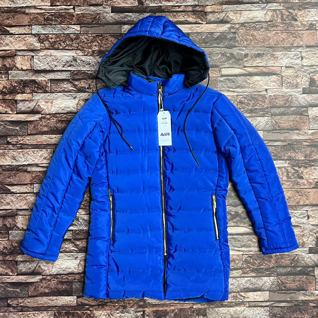 air premium quality Royal Blue long puffer jacket for women