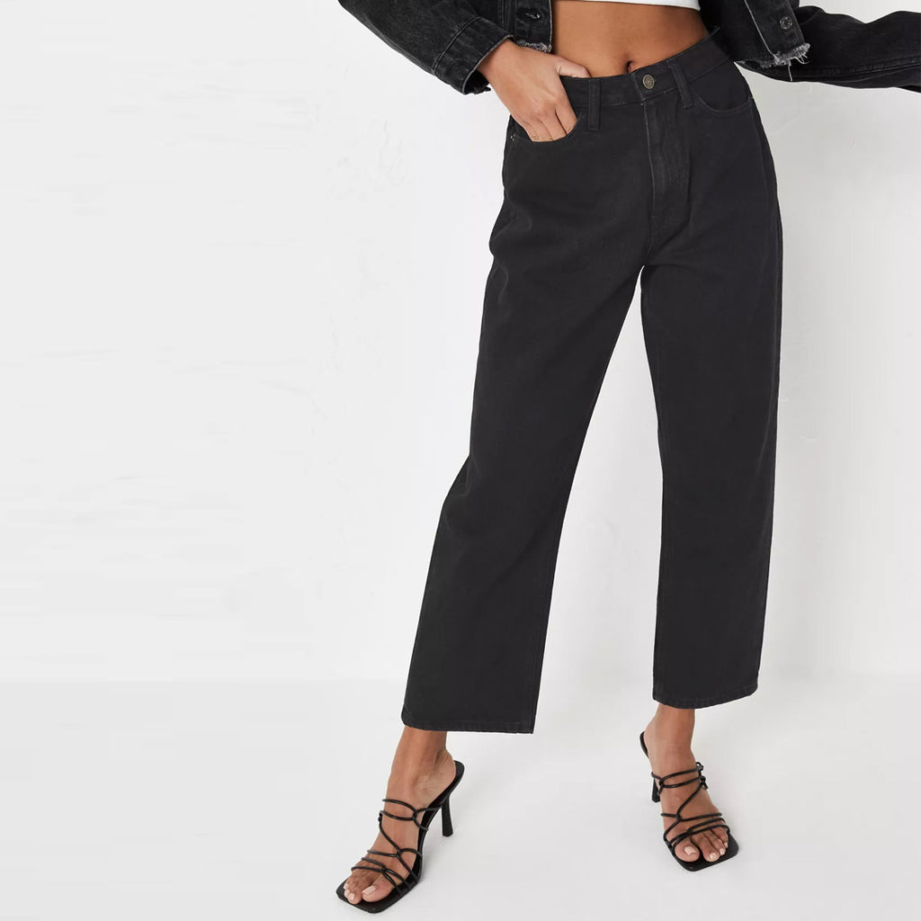 misguid extra straight leg faded black short length women jeans