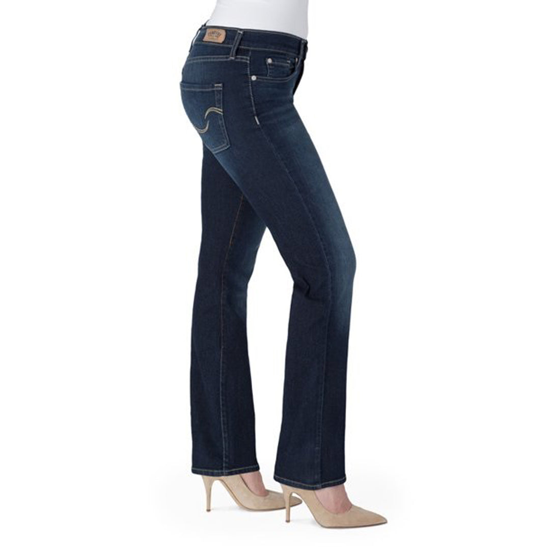 lvs women curvy straight leg dark blue stretchable jeans