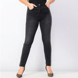 HM slim fit side stripe faded black women jeans