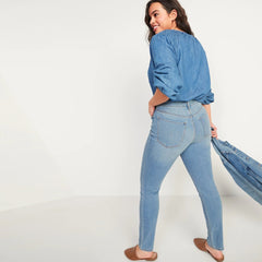 old nvy high rise light blue stretchable plus size jeans