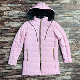 air premium quality Pink long puffer jacket for women