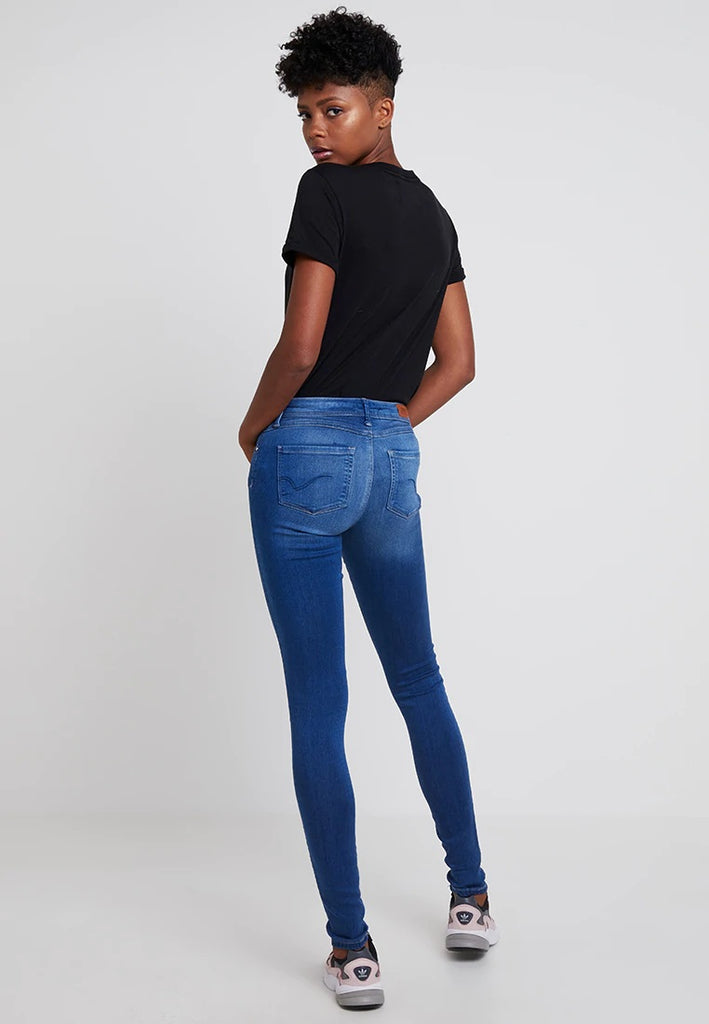 Brand only skinny fit super stretch royal blue ladies jeans (3799476731952)