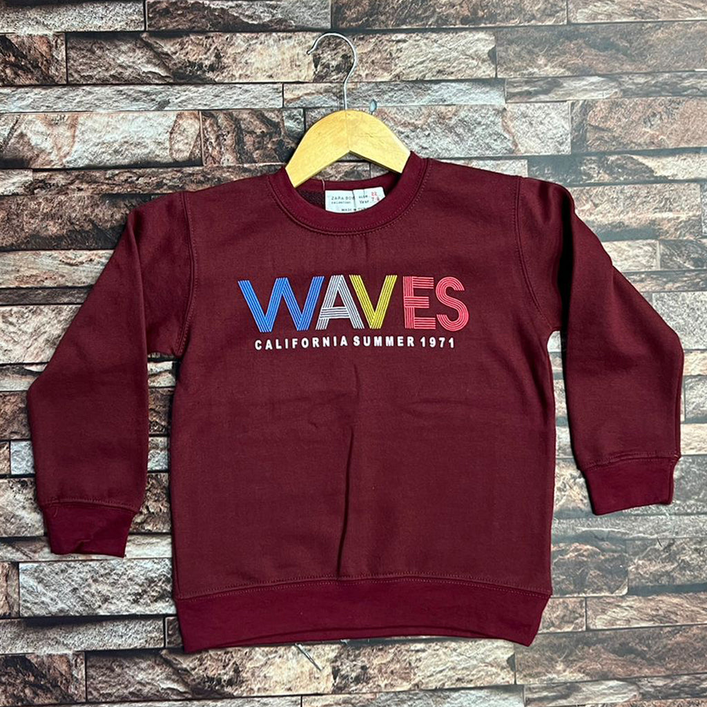 zr Waves Maroon sweat shirts for kids