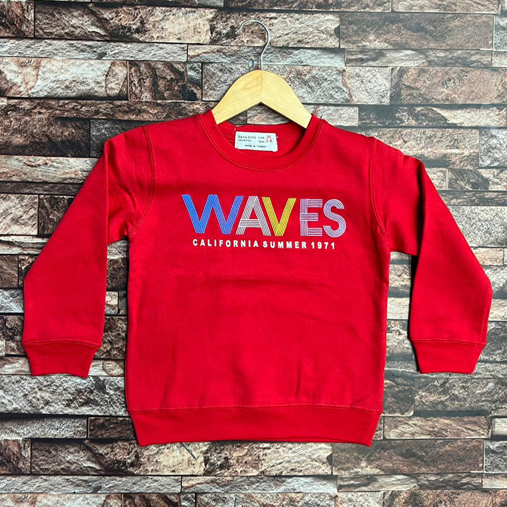 zr Waves Red sweat shirts for kids