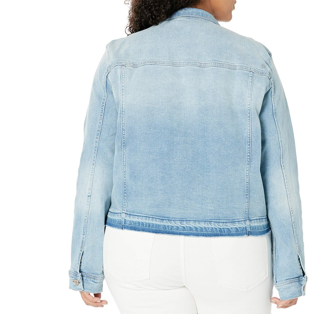 D.drop slim fit stretchable sky blue denim jacket for women