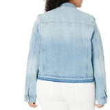 D.drop slim fit stretchable sky blue denim jacket for women