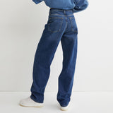 Hm high rise 90's baggy dark blue women jeans