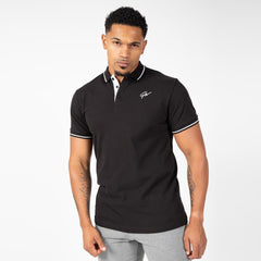 gorla slim fit black polo shirt for men