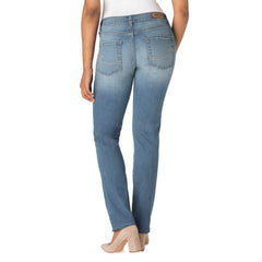 lvs women  straight leg stretchable mid blue jeans