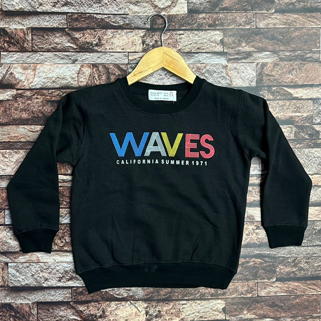 zr Waves Black sweat shirts for kids
